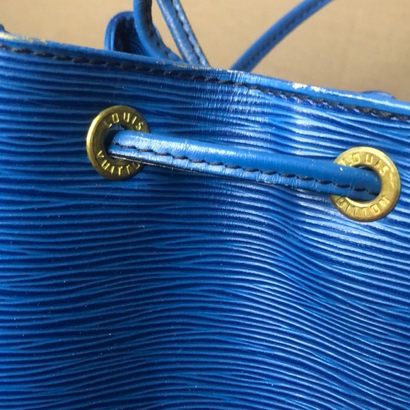 LOUIS VUITTON Petite Noe Toledo Blue Epi Leather Drawstring Bucket Bag AUTHENTIC - Picture 10 of 17